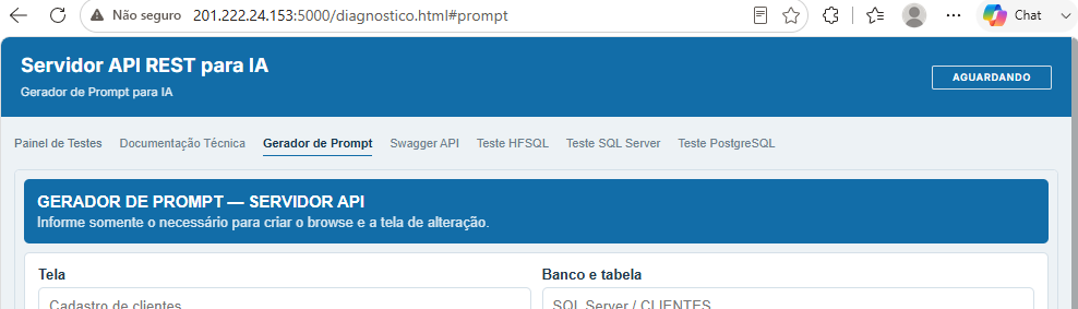 Gerador de prompt integrado à FACIL REST API