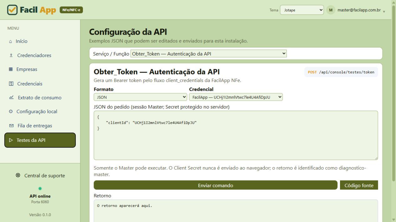 Área de testes da API